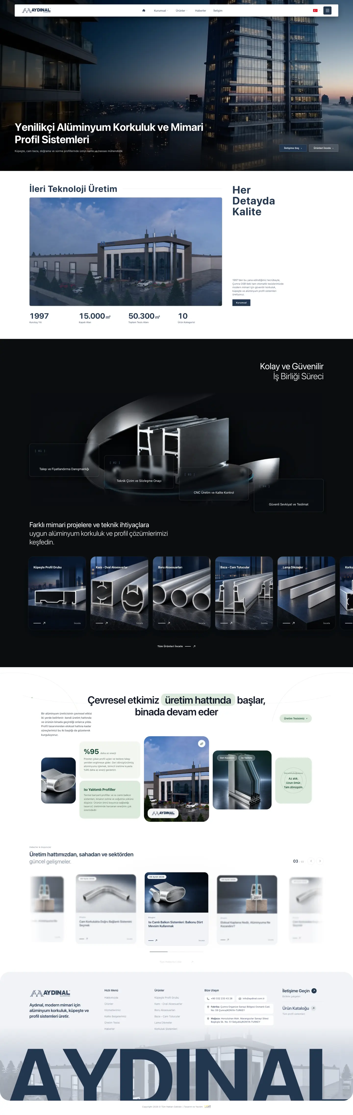 Aydınal Alüminyum — Web Sitesi